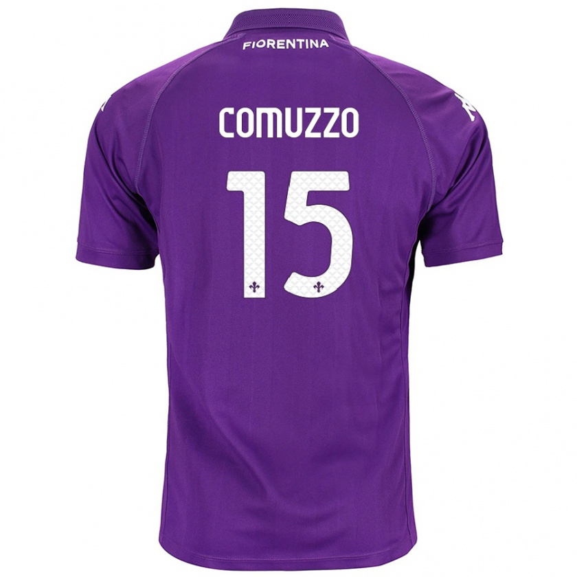 Kandiny Kinder Pietro Comuzzo #15 Violett Heimtrikot Trikot 2024/25 T-Shirt