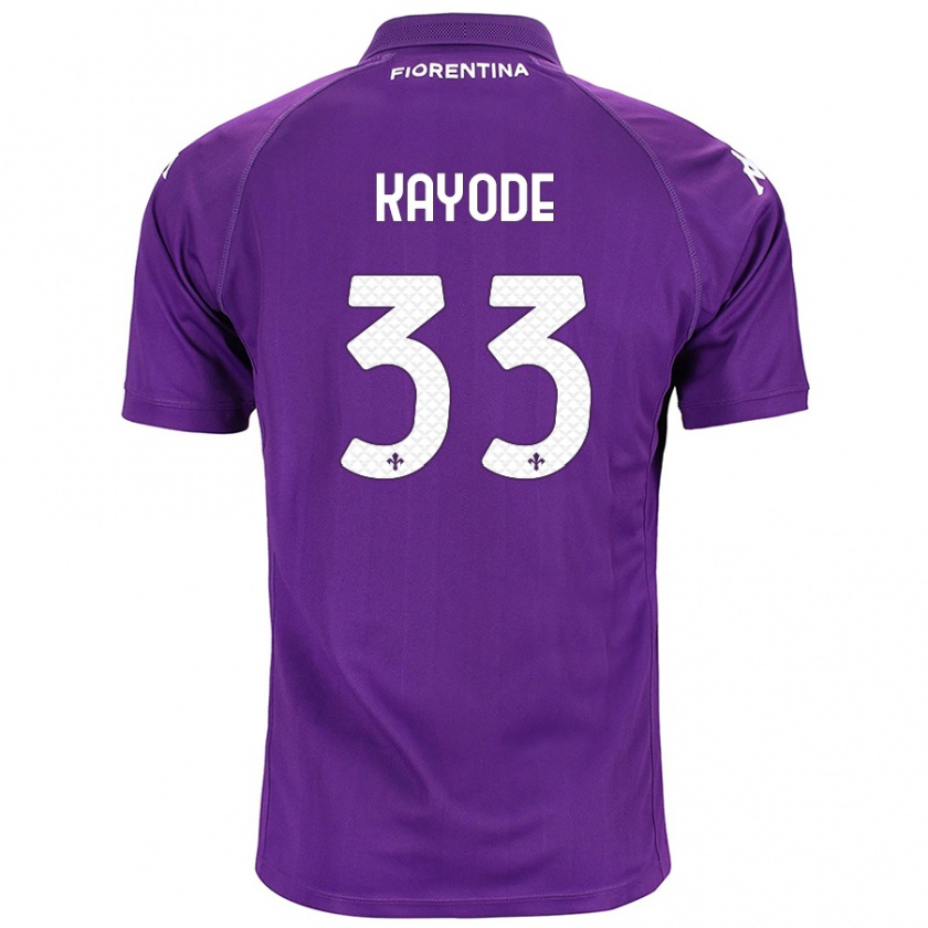 Kandiny Kinder Michael Kayode #33 Violett Heimtrikot Trikot 2024/25 T-Shirt