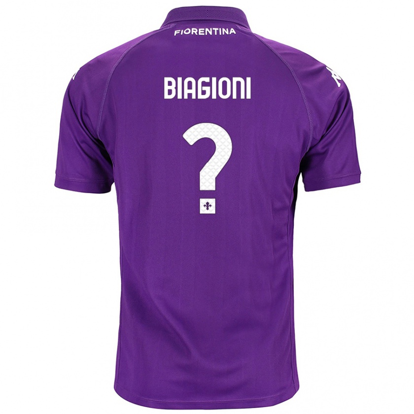 Kandiny Kinder Lorenzo Biagioni #0 Violett Heimtrikot Trikot 2024/25 T-Shirt