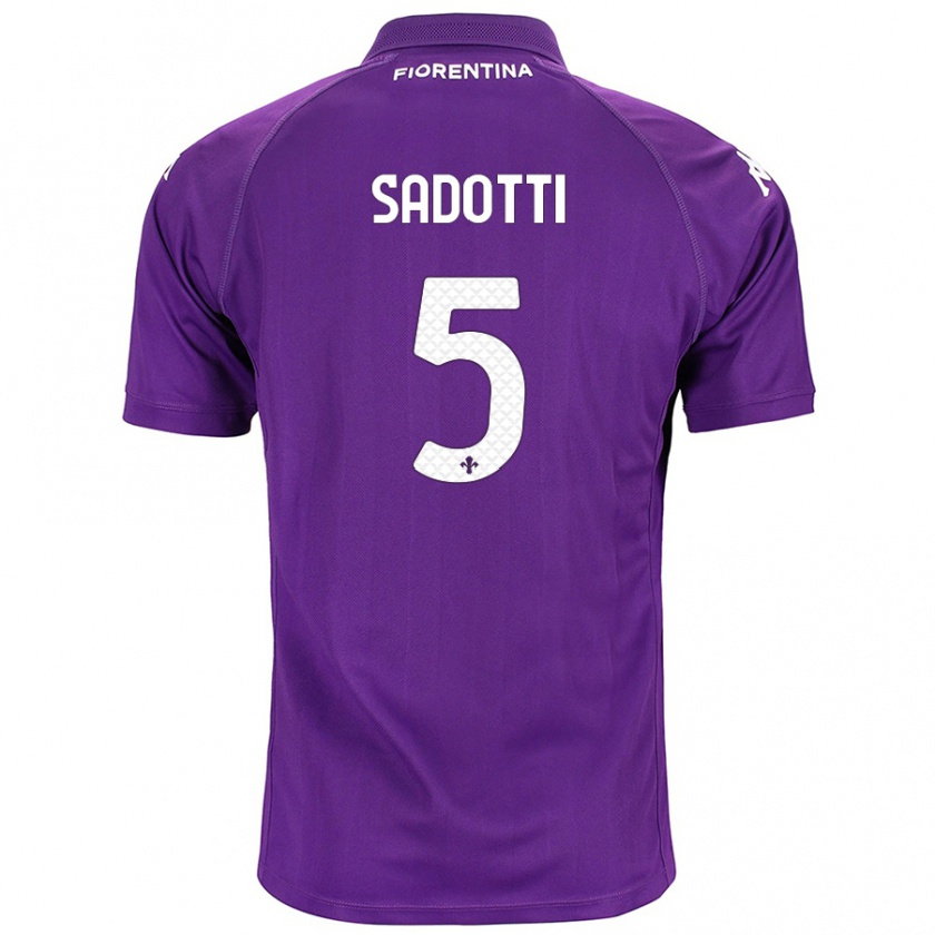 Kandiny Kinder Edoardo Sadotti #5 Violett Heimtrikot Trikot 2024/25 T-Shirt