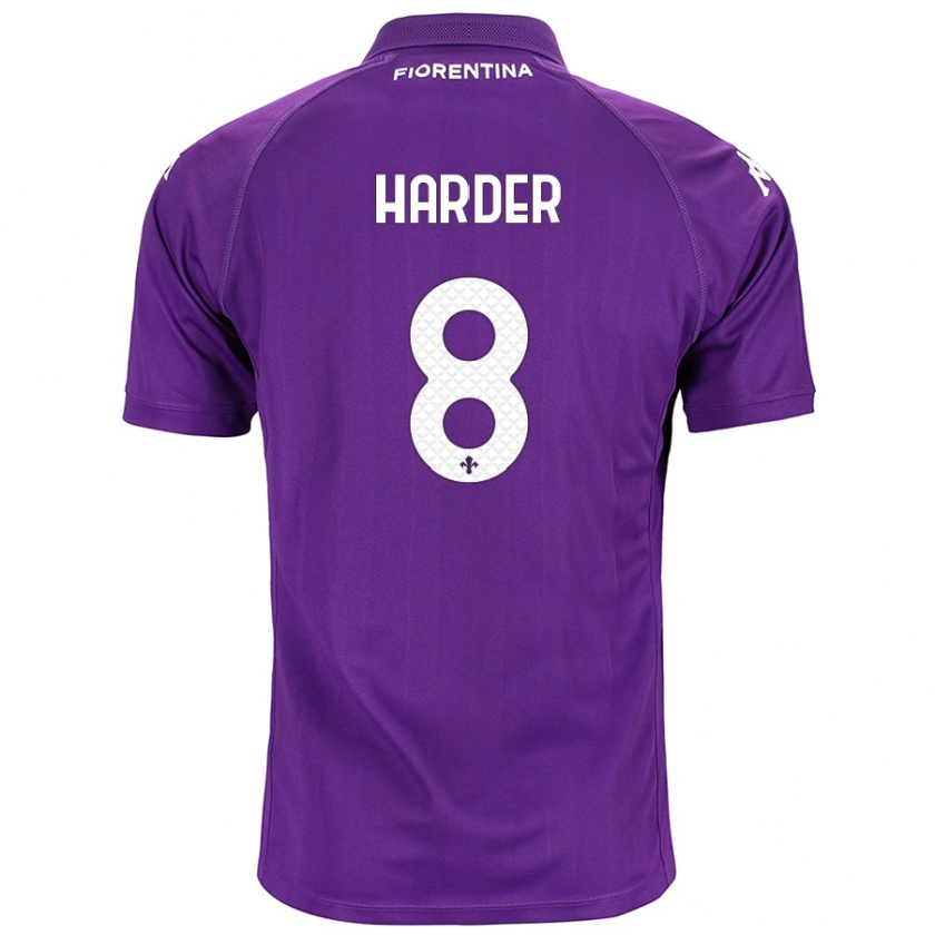 Kandiny Kinder Jonas Harder #8 Violett Heimtrikot Trikot 2024/25 T-Shirt