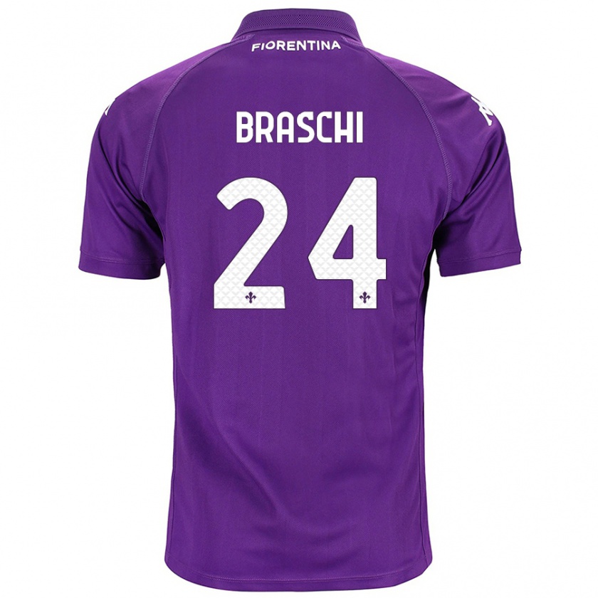 Kandiny Kinder Riccardo Braschi #24 Violett Heimtrikot Trikot 2024/25 T-Shirt