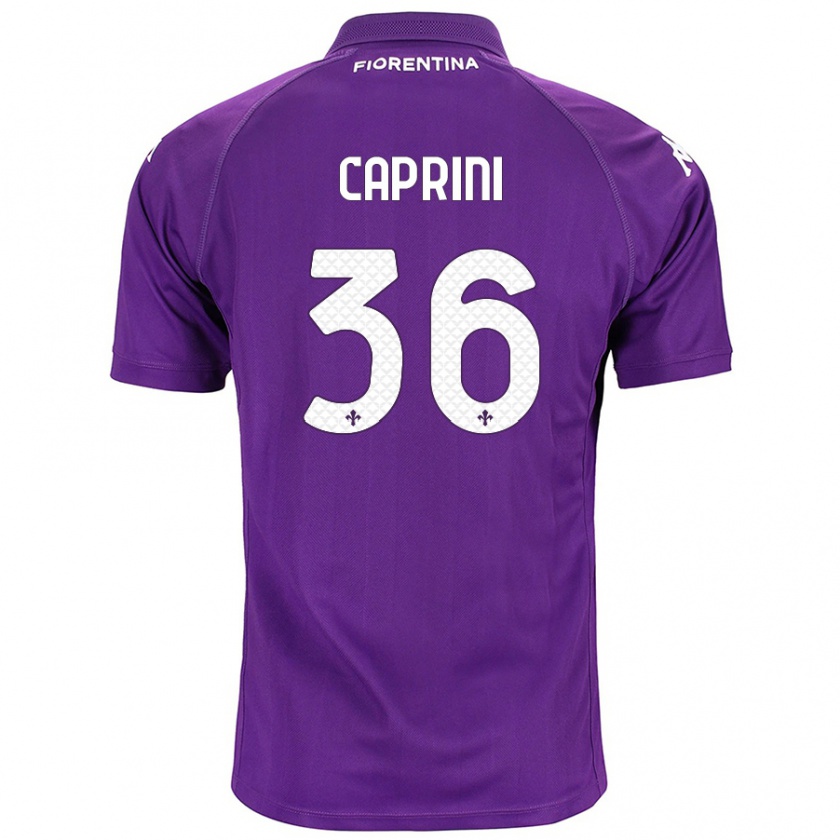 Kandiny Kinder Maat Daniel Caprini #36 Violett Heimtrikot Trikot 2024/25 T-Shirt