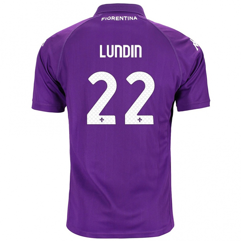 Kandiny Kinder Karin Lundin #22 Violett Heimtrikot Trikot 2024/25 T-Shirt