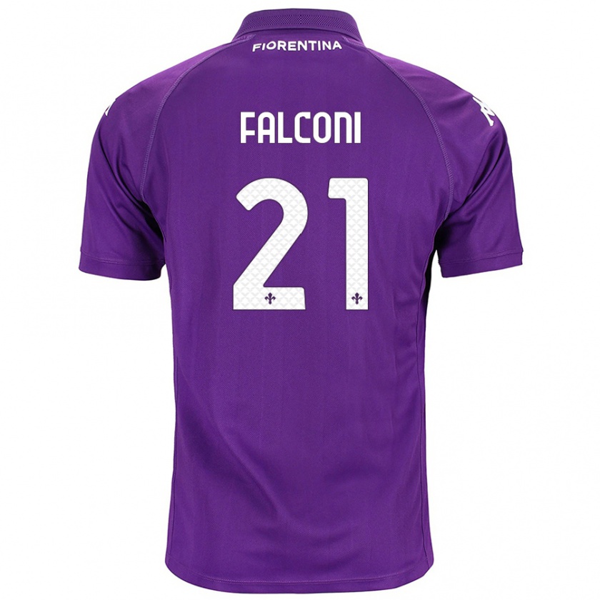 Kandiny Kinder Niccolò Falconi #21 Violett Heimtrikot Trikot 2024/25 T-Shirt