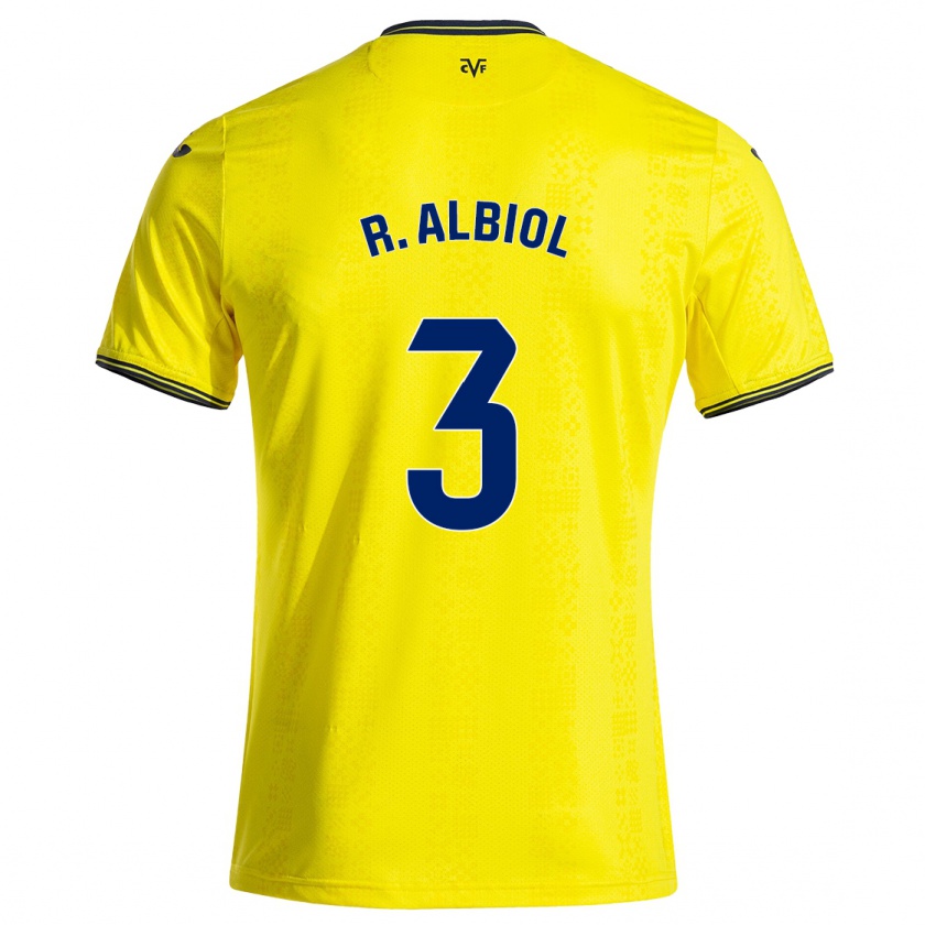 Kandiny Kinder Raúl Albiol #3 Gelb Schwarz Heimtrikot Trikot 2024/25 T-Shirt