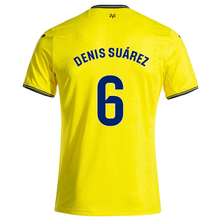 Kandiny Kinder Denis Suárez #6 Gelb Schwarz Heimtrikot Trikot 2024/25 T-Shirt