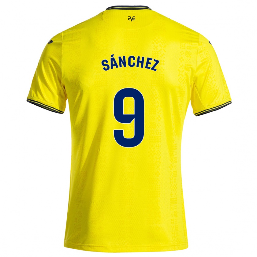 Kandiny Kinder Edu Sánchez #9 Gelb Schwarz Heimtrikot Trikot 2024/25 T-Shirt