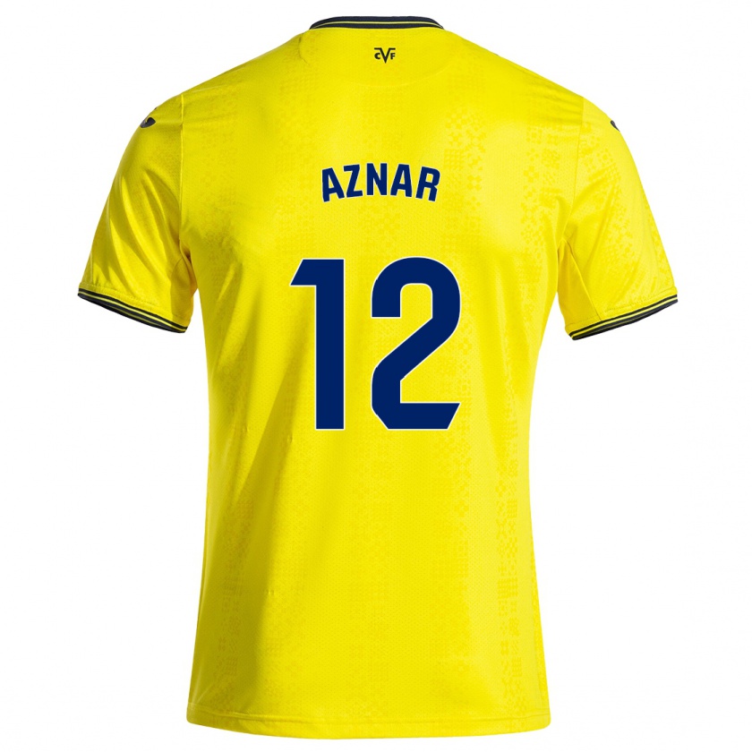 Kandiny Kinder Javi Aznar #12 Gelb Schwarz Heimtrikot Trikot 2024/25 T-Shirt