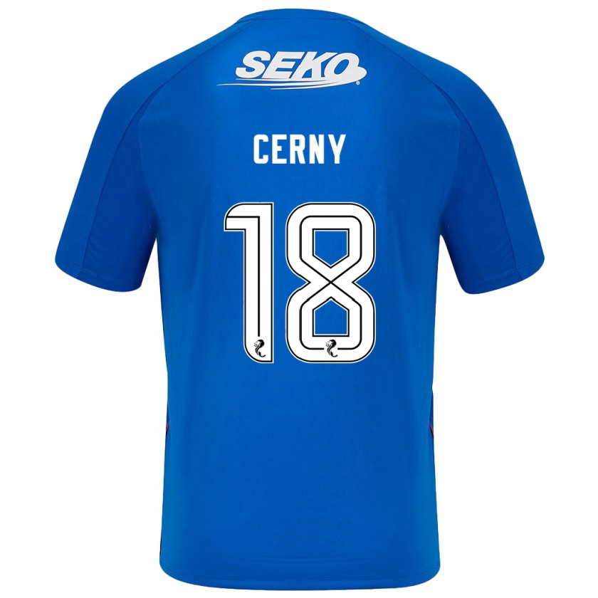 Kandiny Kinder Vaclav Cerny #18 Dunkelblau Heimtrikot Trikot 2024/25 T-Shirt