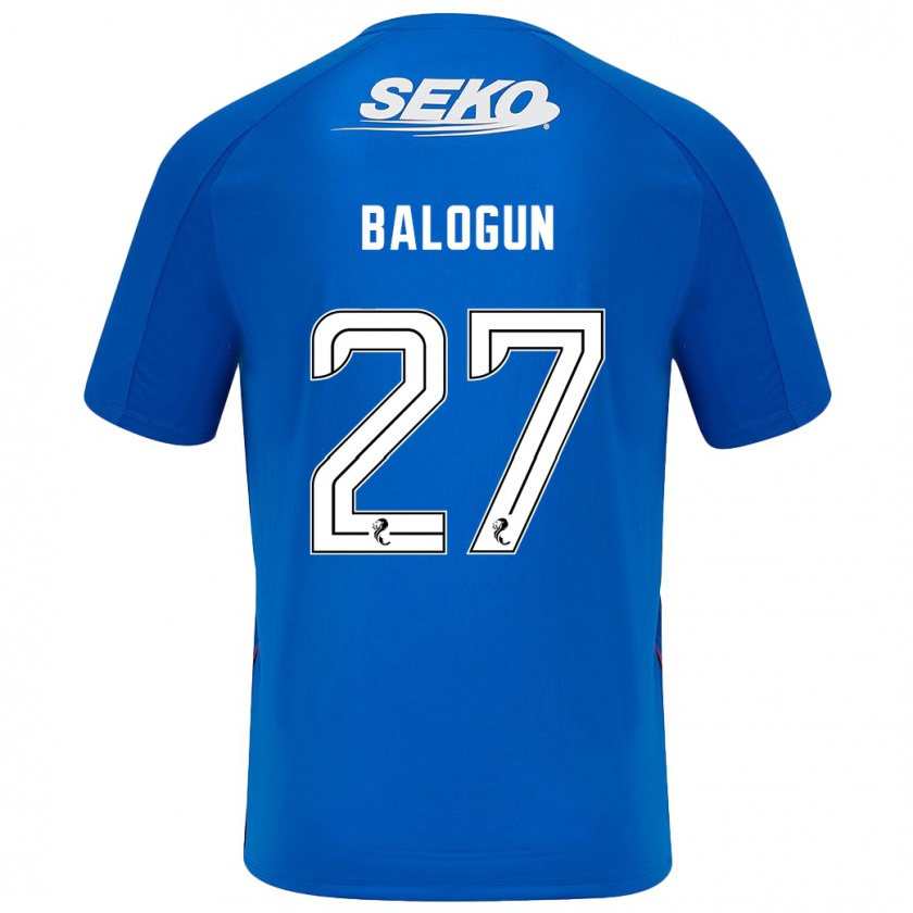 Kandiny Kinder Leon Balogun #27 Dunkelblau Heimtrikot Trikot 2024/25 T-Shirt