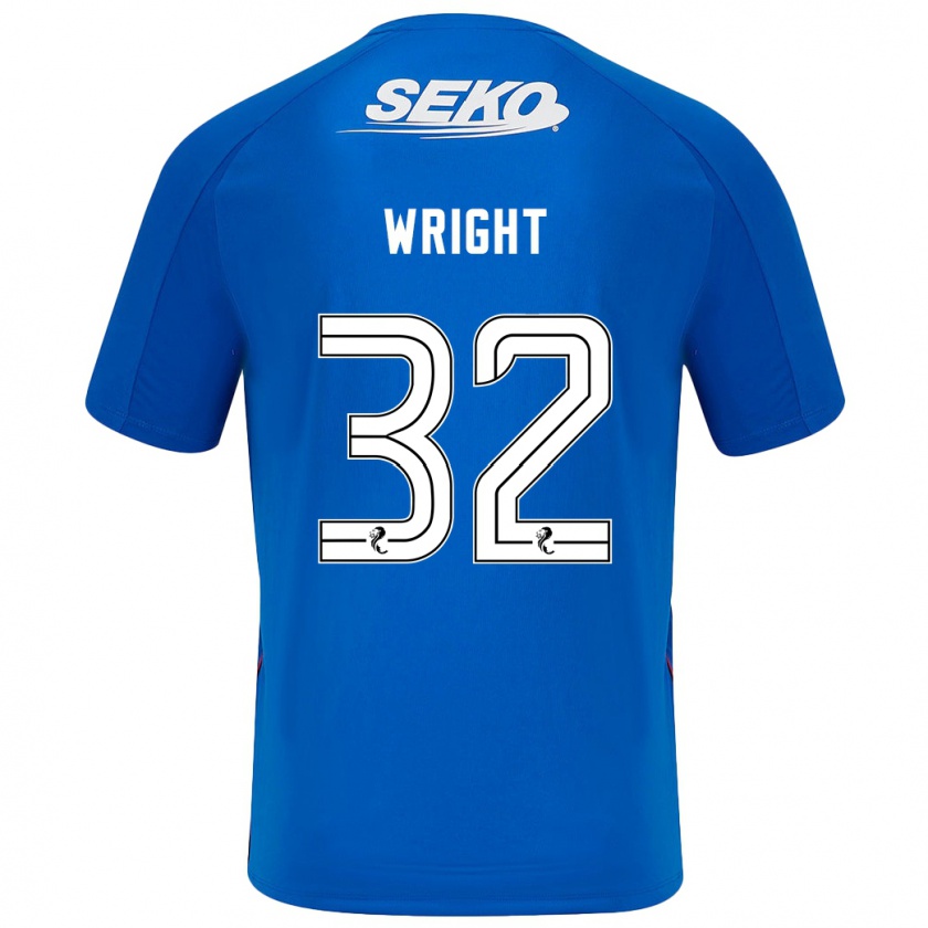 Kandiny Kinder Kieran Wright #32 Dunkelblau Heimtrikot Trikot 2024/25 T-Shirt