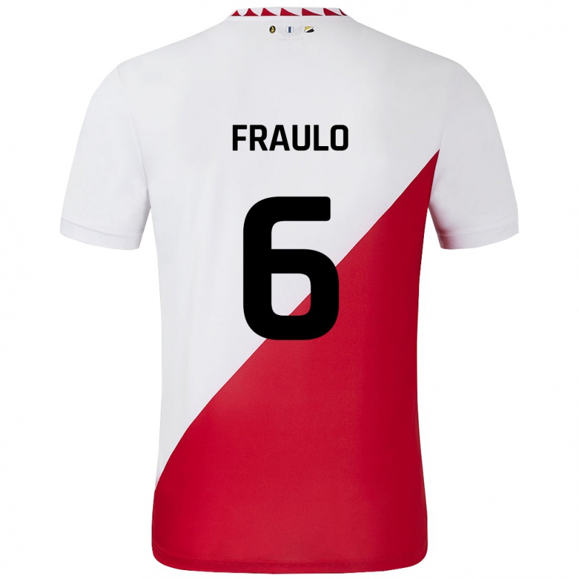 Kandiny Kinder Oscar Fraulo #6 Weiß Rot Heimtrikot Trikot 2024/25 T-Shirt