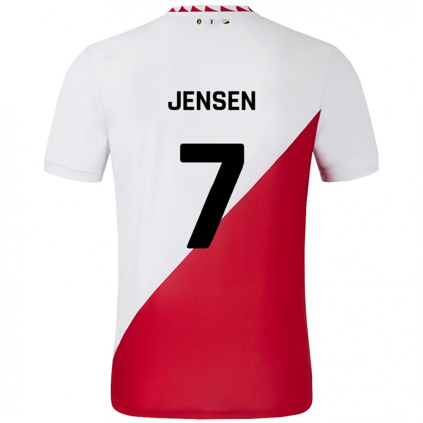 Kandiny Kinder Victor Jensen #7 Weiß Rot Heimtrikot Trikot 2024/25 T-Shirt