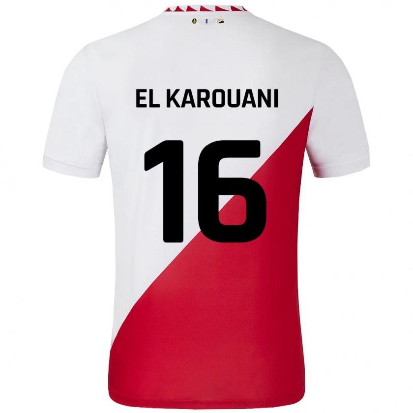 Kandiny Kinder Souffian El Karouani #16 Weiß Rot Heimtrikot Trikot 2024/25 T-Shirt