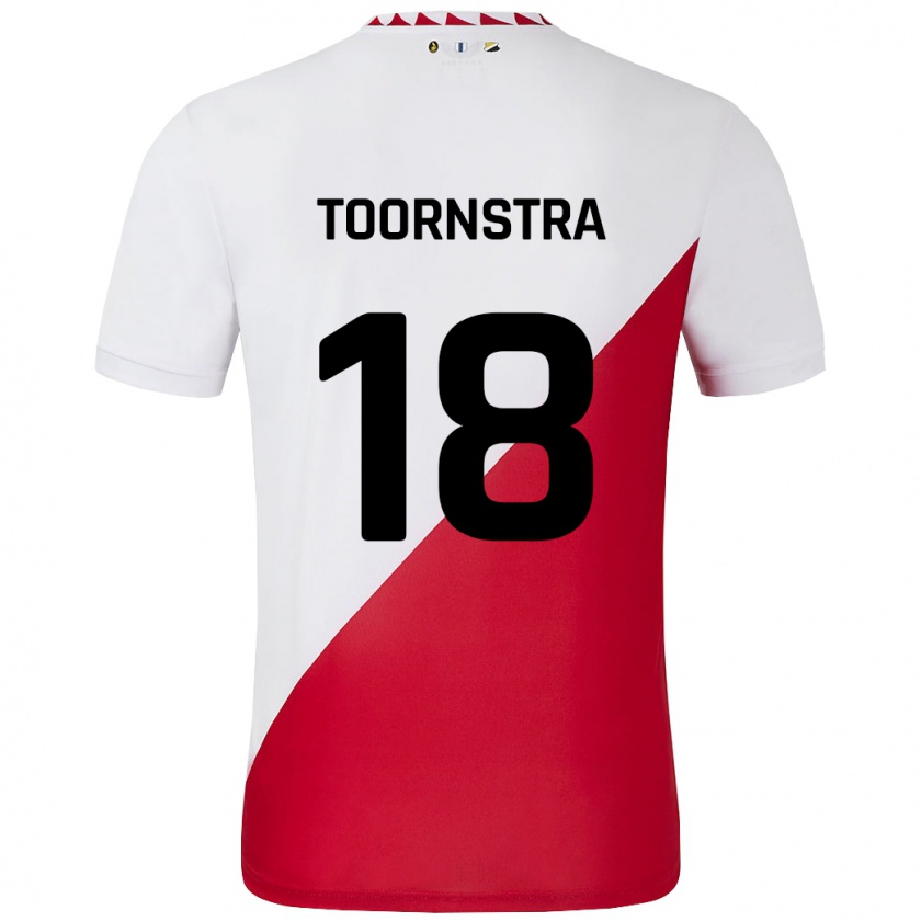 Kandiny Kinder Jens Toornstra #18 Weiß Rot Heimtrikot Trikot 2024/25 T-Shirt