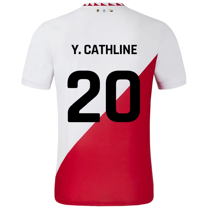 Kandiny Kinder Yoann Cathline #20 Weiß Rot Heimtrikot Trikot 2024/25 T-Shirt