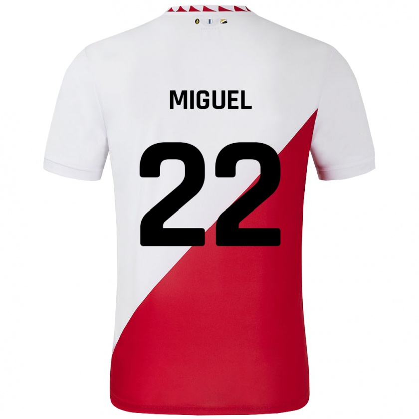 Kandiny Kinder Miguel Rodríguez #22 Weiß Rot Heimtrikot Trikot 2024/25 T-Shirt