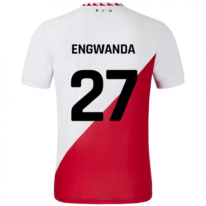 Kandiny Kinder Alonzo Engwanda #27 Weiß Rot Heimtrikot Trikot 2024/25 T-Shirt