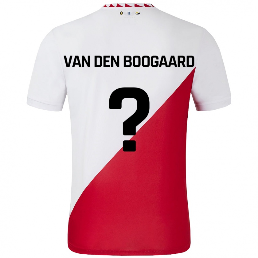 Kandiny Kinder Brian Van Den Boogaard #0 Weiß Rot Heimtrikot Trikot 2024/25 T-Shirt