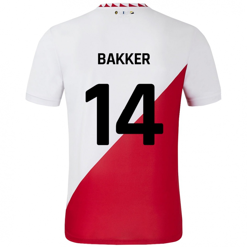 Kandiny Kinder Eshly Bakker #14 Weiß Rot Heimtrikot Trikot 2024/25 T-Shirt