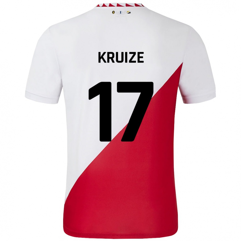 Kandiny Kinder Elisha Kruize #17 Weiß Rot Heimtrikot Trikot 2024/25 T-Shirt