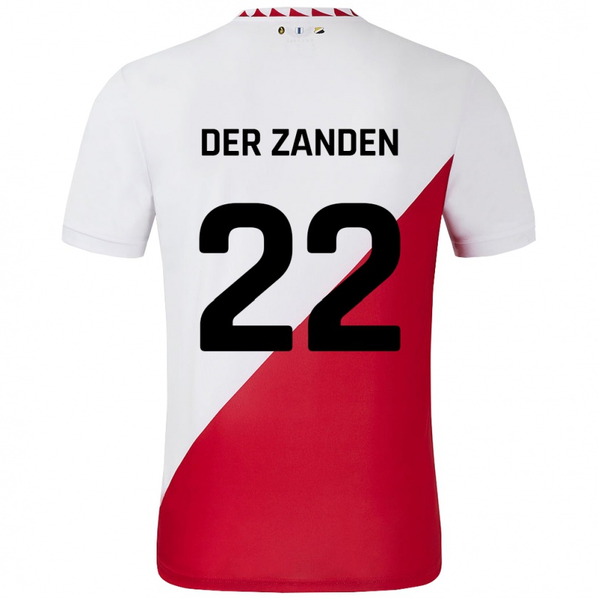 Kandiny Kinder Iise Van Der Zanden #22 Weiß Rot Heimtrikot Trikot 2024/25 T-Shirt