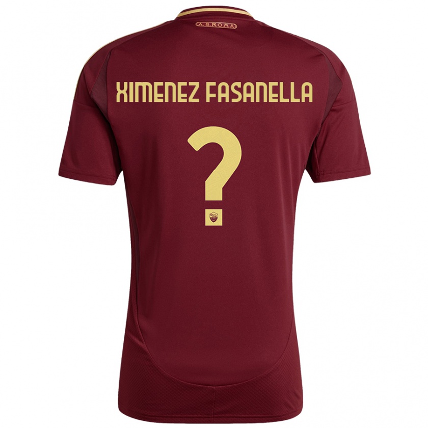 Kandiny Kinder Rafael Ximenez Fasanella #0 Rot Braun Gold Heimtrikot Trikot 2024/25 T-Shirt