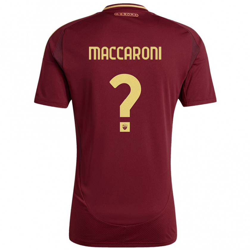 Kandiny Kinder Valerio Maccaroni #0 Rot Braun Gold Heimtrikot Trikot 2024/25 T-Shirt