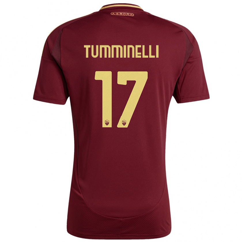 Kandiny Kinder Gianmarco Tumminelli #17 Rot Braun Gold Heimtrikot Trikot 2024/25 T-Shirt