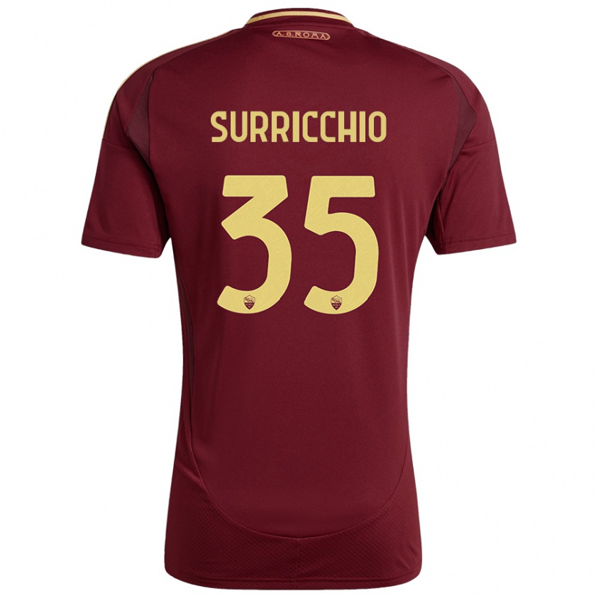 Kandiny Kinder Jacopo Surricchio #35 Rot Braun Gold Heimtrikot Trikot 2024/25 T-Shirt