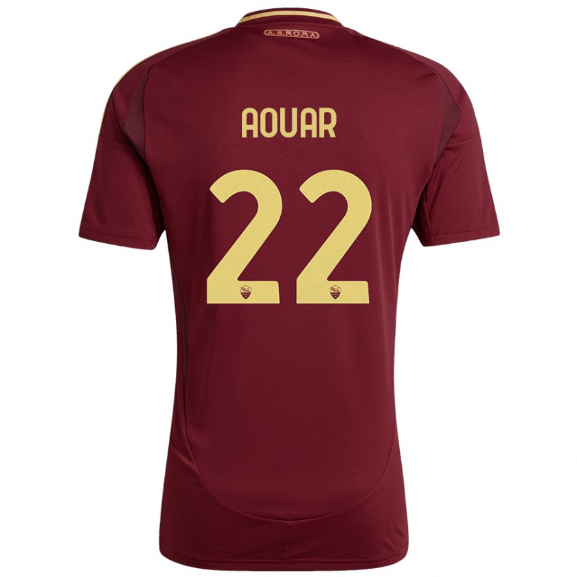 Kandiny Kinder Houssem Aouar #22 Rot Braun Gold Heimtrikot Trikot 2024/25 T-Shirt