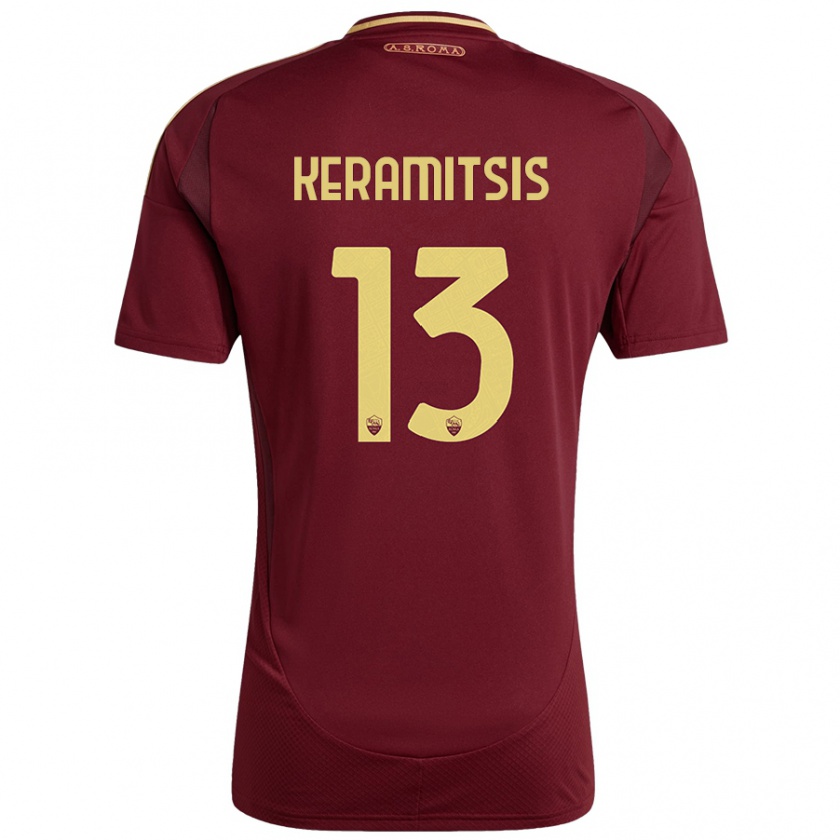 Kandiny Kinder Dimitrios Keramitsis #13 Rot Braun Gold Heimtrikot Trikot 2024/25 T-Shirt