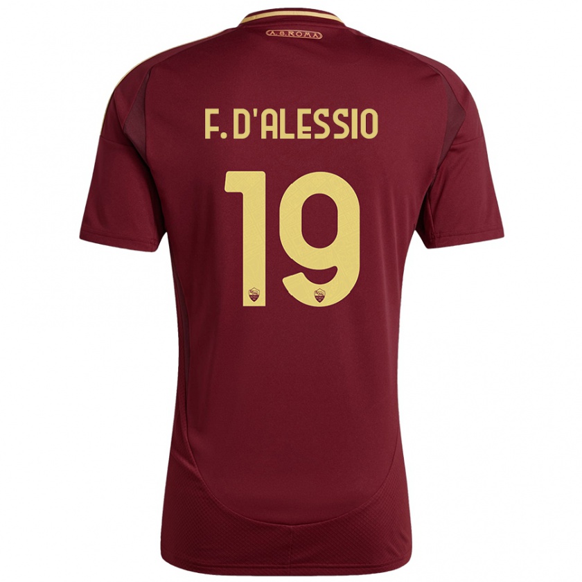 Kandiny Kinder Francesco D'alessio #19 Rot Braun Gold Heimtrikot Trikot 2024/25 T-Shirt