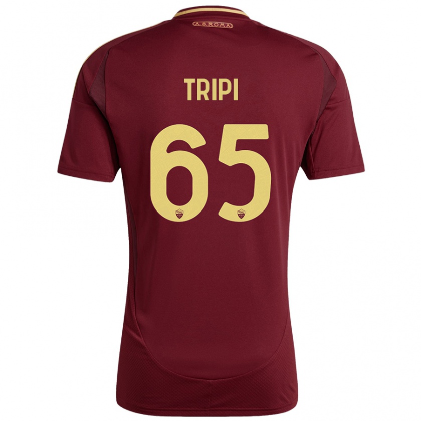 Kandiny Kinder Filippo Tripi #65 Rot Braun Gold Heimtrikot Trikot 2024/25 T-Shirt