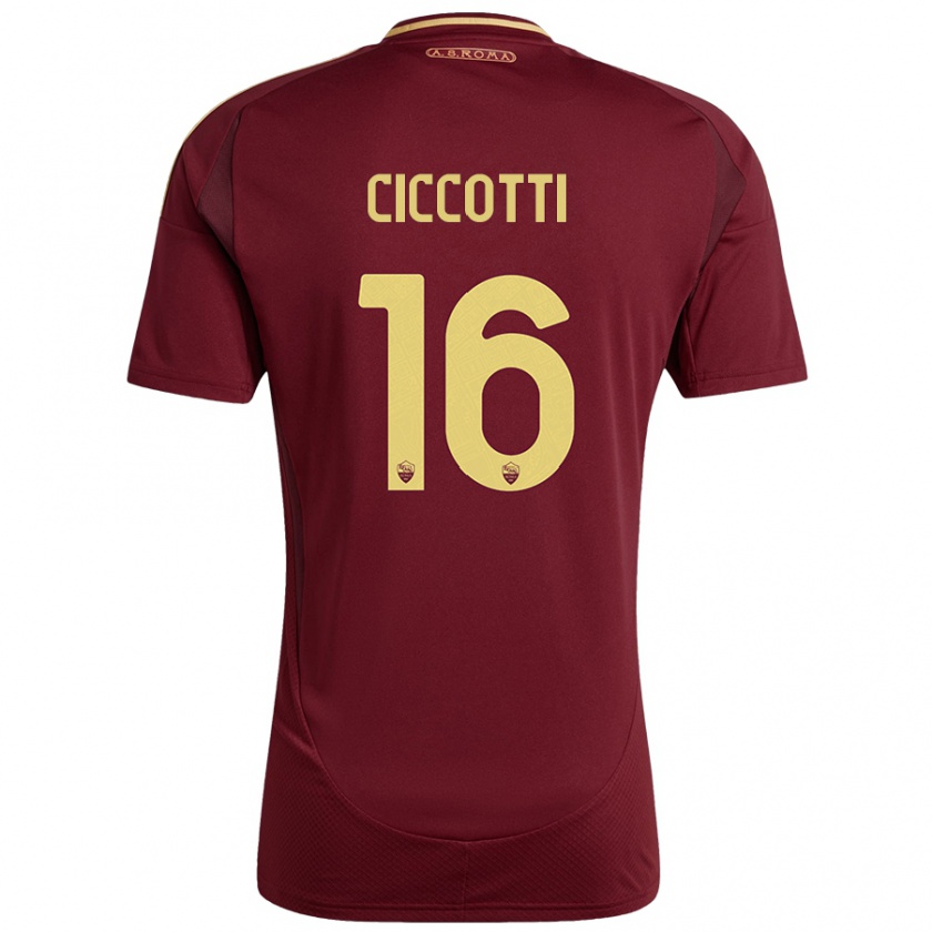 Kandiny Kinder Claudia Ciccotti #16 Rot Braun Gold Heimtrikot Trikot 2024/25 T-Shirt