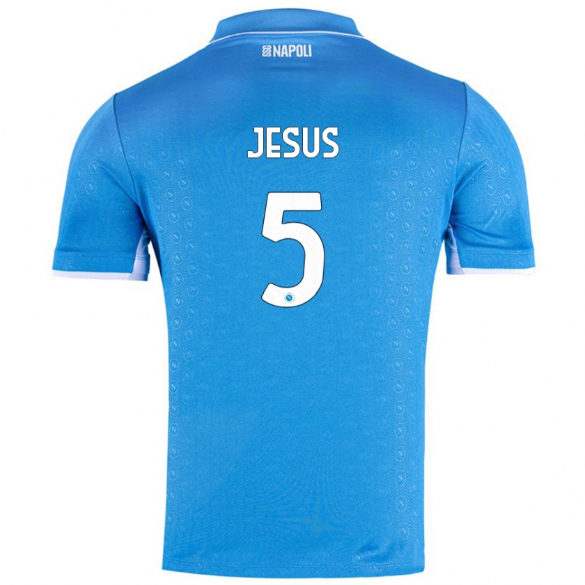 Kandiny Kinder Juan Jesus #5 Himmelblau Heimtrikot Trikot 2024/25 T-Shirt