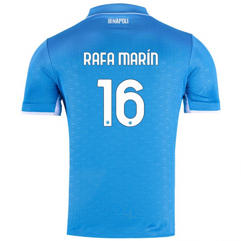 Kandiny Kinder Rafa Marín #16 Himmelblau Heimtrikot Trikot 2024/25 T-Shirt