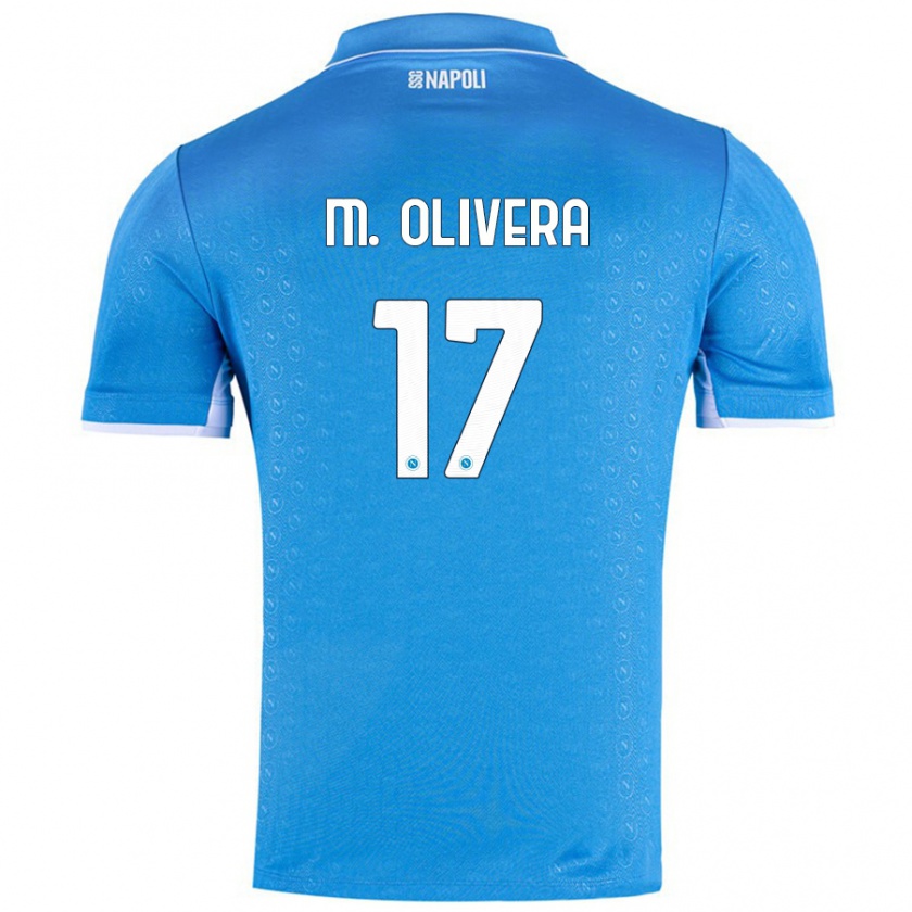 Kandiny Kinder Mathías Olivera #17 Himmelblau Heimtrikot Trikot 2024/25 T-Shirt