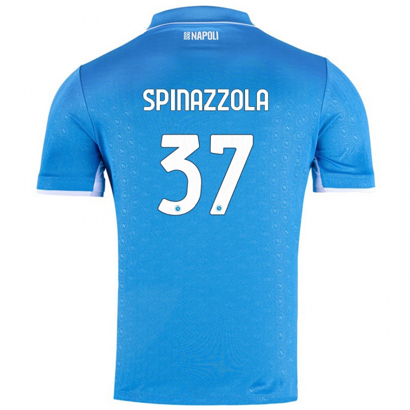 Kandiny Kinder Leonardo Spinazzola #37 Himmelblau Heimtrikot Trikot 2024/25 T-Shirt