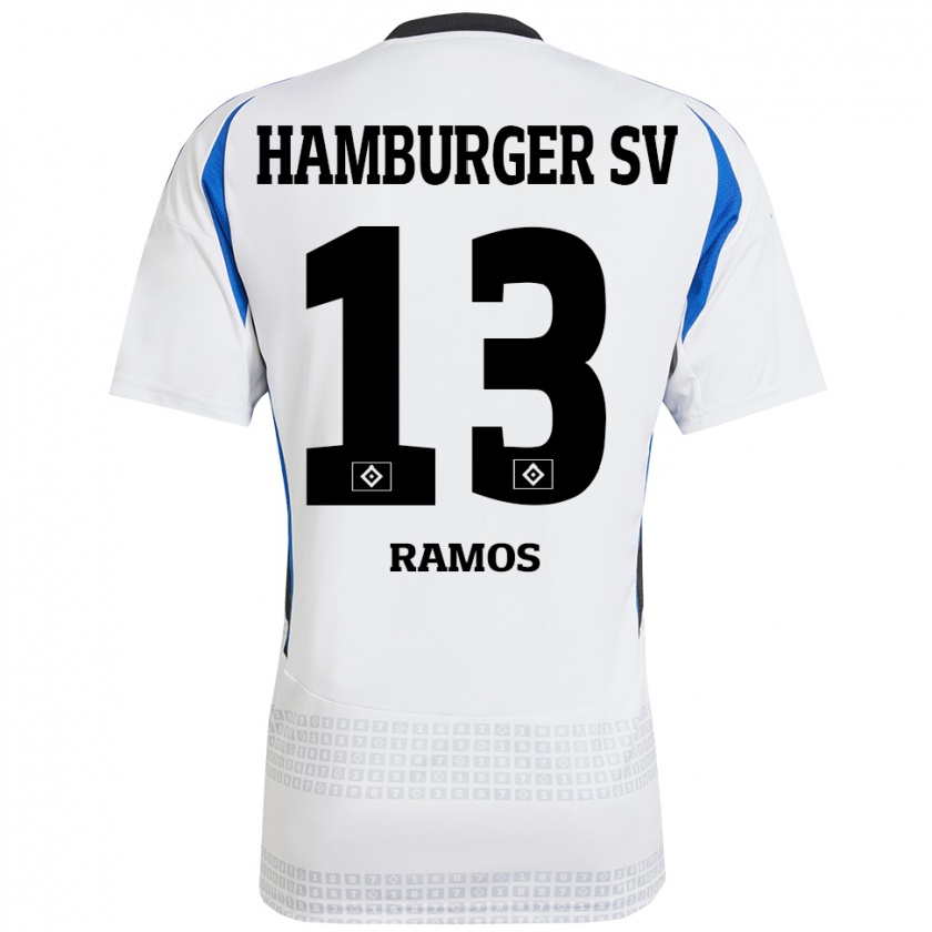 Kandiny Kinder Guilherme Ramos #13 Weiß Blau Heimtrikot Trikot 2024/25 T-Shirt