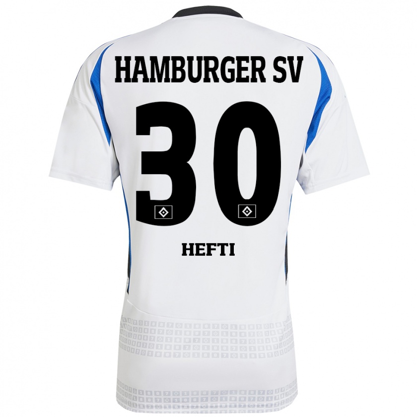 Kandiny Kinder Silvan Hefti #30 Weiß Blau Heimtrikot Trikot 2024/25 T-Shirt