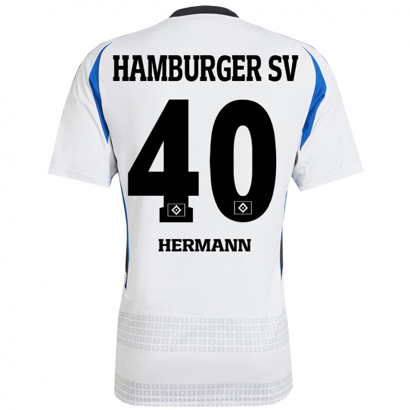 Kandiny Kinder Hannes Hermann #40 Weiß Blau Heimtrikot Trikot 2024/25 T-Shirt