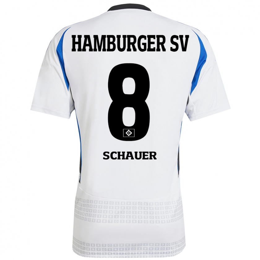 Kandiny Kinder Martin Schauer #8 Weiß Blau Heimtrikot Trikot 2024/25 T-Shirt