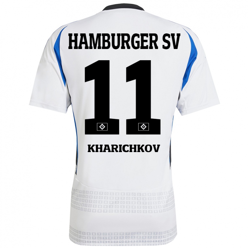 Kandiny Kinder Valentyn Kharichkov #11 Weiß Blau Heimtrikot Trikot 2024/25 T-Shirt