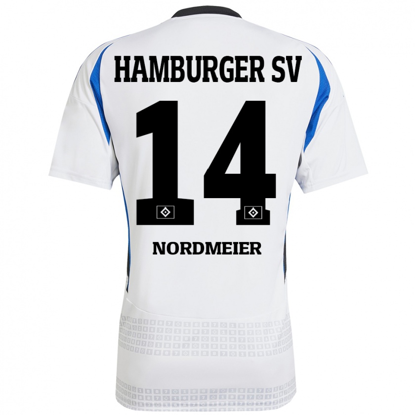 Kandiny Kinder Quentin Nordmeier #14 Weiß Blau Heimtrikot Trikot 2024/25 T-Shirt