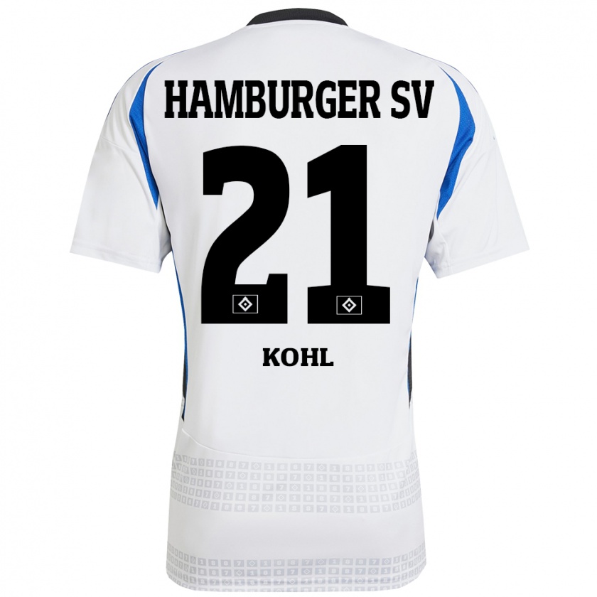 Kandiny Kinder Ohene Köhl #21 Weiß Blau Heimtrikot Trikot 2024/25 T-Shirt