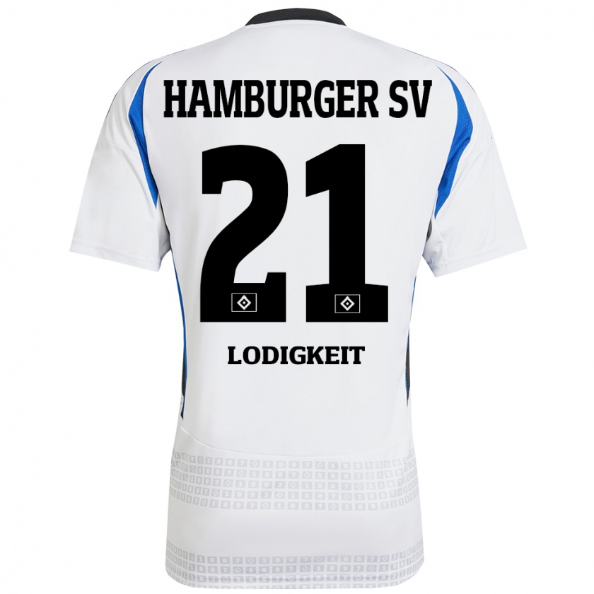 Kandiny Kinder Luis Lodigkeit #21 Weiß Blau Heimtrikot Trikot 2024/25 T-Shirt