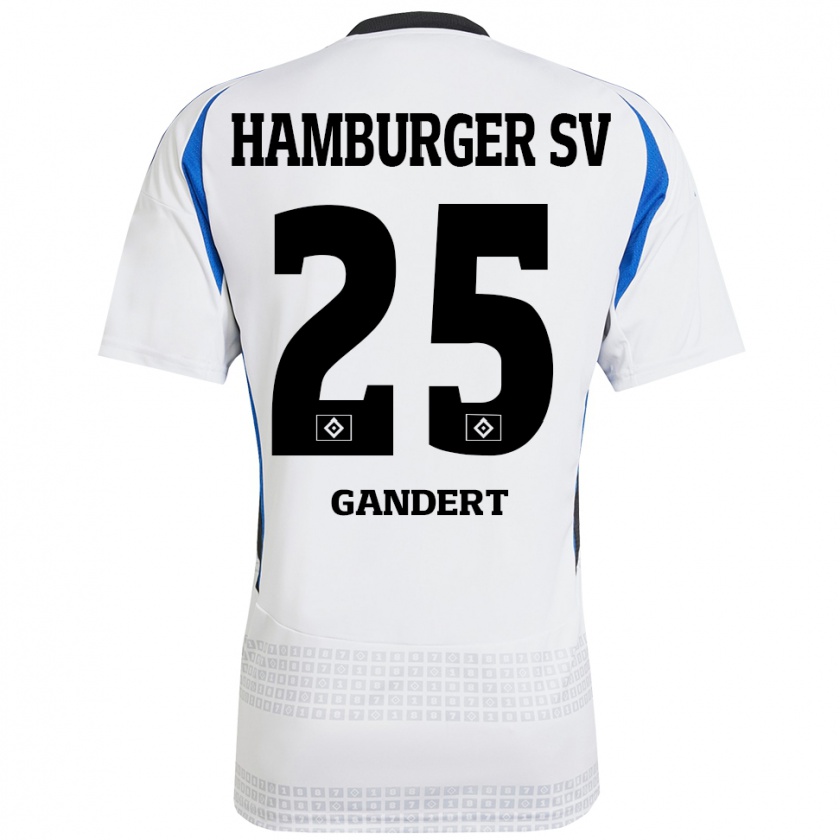 Kandiny Kinder Jeremy Gandert #25 Weiß Blau Heimtrikot Trikot 2024/25 T-Shirt