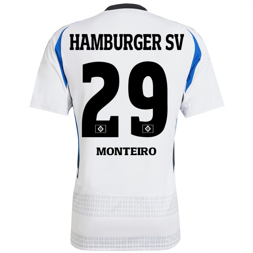 Kandiny Kinder Alfa Monteiro #29 Weiß Blau Heimtrikot Trikot 2024/25 T-Shirt